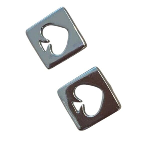 Kate Spade Hole Punch Silver Logo Stud Earrings - Picture 5 of 5